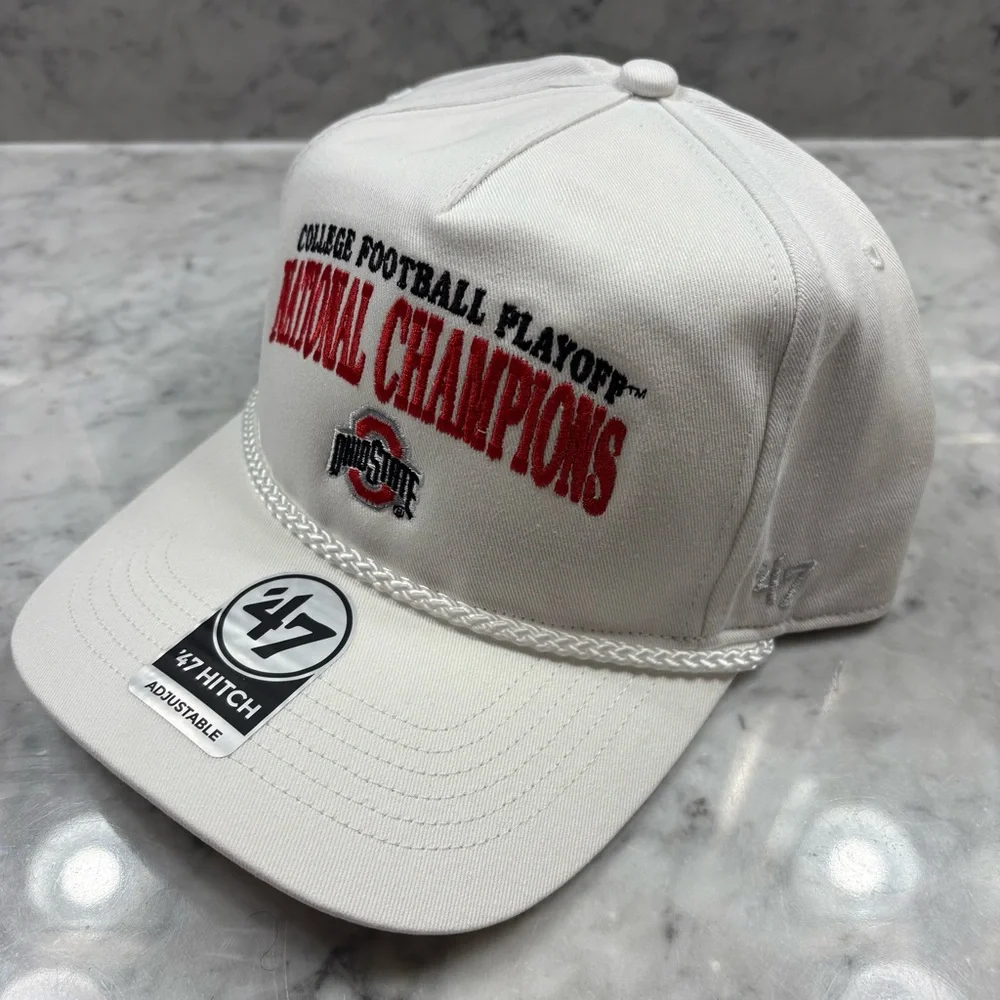Ohio State Buckeyes '47 College Football 2024 National Champions Rope White Hat